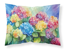 Load image into Gallery viewer, Hydrangeas in Watercolor Fabric Standard Pillowcase – Artistic Decorative Front, White Back