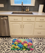Load image into Gallery viewer, Hydrangeas in Watercolor Memory Foam Kitchen Mat