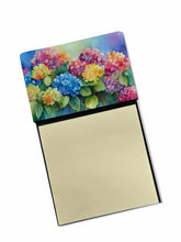Load image into Gallery viewer, Hydrangeas in Watercolor Sticky Note Holder- Refiilable Desk Accessory Note Pad