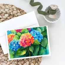 Load image into Gallery viewer, Hydrangeas in Watercolor Greeting Cards -  Blank Note Cards – 8-Pack of Artist-Designed Cards with Envelopes