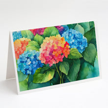 Load image into Gallery viewer, Hydrangeas in Watercolor Greeting Cards -  Blank Note Cards – 8-Pack of Artist-Designed Cards with Envelopes