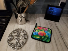 Load image into Gallery viewer, Hydrangeas in Watercolor Pot Holders - Set of 2 Decorative Kitchen Helpers | Made in the USA