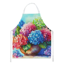 Load image into Gallery viewer, Hydrangeas in Watercolor Apron – Artist-Designed Kitchen, BBQ &amp; Craft Apron