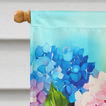 Load image into Gallery viewer, Hydrangeas in Watercolor House Flag