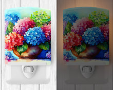 Load image into Gallery viewer, Hydrangeas in Watercolor Ceramic Night Light