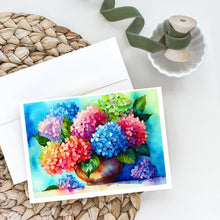 Load image into Gallery viewer, Hydrangeas in Watercolor Greeting Cards -  Blank Note Cards – 8-Pack of Artist-Designed Cards with Envelopes