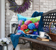 Load image into Gallery viewer, Hydrangeas in Watercolor Throw Pillow