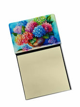 Load image into Gallery viewer, Hydrangeas in Watercolor Sticky Note Holder- Refiilable Desk Accessory Note Pad