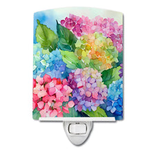 Load image into Gallery viewer, Hydrangeas in Watercolor Ceramic Night Light