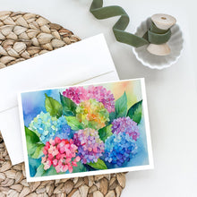 Load image into Gallery viewer, Hydrangeas in Watercolor Greeting Cards -  Blank Note Cards – 8-Pack of Artist-Designed Cards with Envelopes