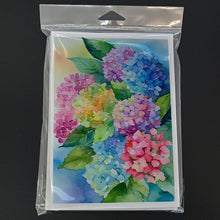 Load image into Gallery viewer, Hydrangeas in Watercolor Greeting Cards -  Blank Note Cards – 8-Pack of Artist-Designed Cards with Envelopes