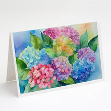 Load image into Gallery viewer, Hydrangeas in Watercolor Greeting Cards -  Blank Note Cards – 8-Pack of Artist-Designed Cards with Envelopes