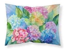 Load image into Gallery viewer, Hydrangeas in Watercolor Fabric Standard Pillowcase – Artistic Decorative Front, White Back