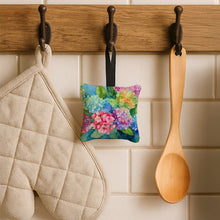 Load image into Gallery viewer, Hydrangeas in Watercolor Hanging Square Fabric Ornament 3.5 × 3.5