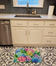 Load image into Gallery viewer, Hydrangeas in Watercolor Memory Foam Kitchen Mat