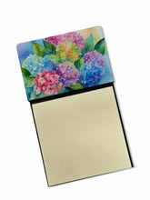 Load image into Gallery viewer, Hydrangeas in Watercolor Sticky Note Holder- Refiilable Desk Accessory Note Pad