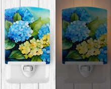 Load image into Gallery viewer, Hydrangeas in Watercolor Ceramic Night Light
