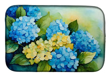Load image into Gallery viewer, Hydrangeas in Watercolor Dish Drying Mat