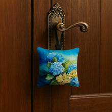 Load image into Gallery viewer, Hydrangeas in Watercolor Hanging Square Fabric Ornament 3.5 × 3.5