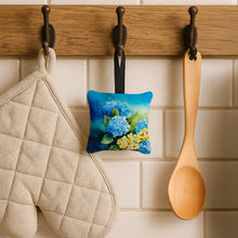 Load image into Gallery viewer, Hydrangeas in Watercolor Hanging Square Fabric Ornament 3.5 × 3.5