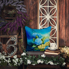 Load image into Gallery viewer, Hydrangeas in Watercolor Throw Pillow
