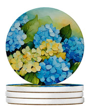 Load image into Gallery viewer, Hydrangeas in Watercolor Large Sandstone Coasters Pack of 4