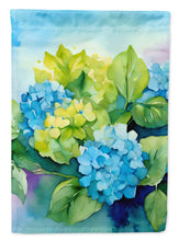 Load image into Gallery viewer, Hydrangeas in Watercolor House Flag