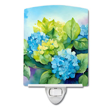 Load image into Gallery viewer, Hydrangeas in Watercolor Ceramic Night Light