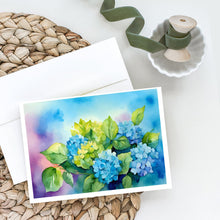 Load image into Gallery viewer, Hydrangeas in Watercolor Greeting Cards -  Blank Note Cards – 8-Pack of Artist-Designed Cards with Envelopes