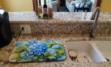 Load image into Gallery viewer, Hydrangeas in Watercolor Dish Drying Mat