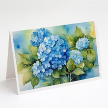Load image into Gallery viewer, Hydrangeas in Watercolor Greeting Cards -  Blank Note Cards – 8-Pack of Artist-Designed Cards with Envelopes