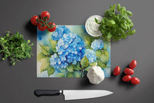 Load image into Gallery viewer, Hydrangeas in Watercolor Glass Cutting Boards – Durable, Decorative Kitchen Art Large