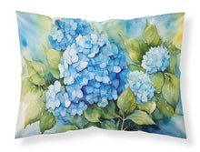 Load image into Gallery viewer, Hydrangeas in Watercolor Fabric Standard Pillowcase – Artistic Decorative Front, White Back