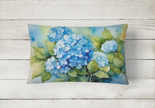 Load image into Gallery viewer, Hydrangeas in Watercolor Fabric Decorative Pillow