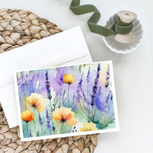 Load image into Gallery viewer, Lavender in Watercolor Greeting Cards -  Blank Note Cards – 8-Pack of Artist-Designed Cards with Envelopes