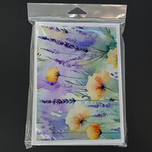 Load image into Gallery viewer, Lavender in Watercolor Greeting Cards -  Blank Note Cards – 8-Pack of Artist-Designed Cards with Envelopes