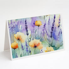 Load image into Gallery viewer, Lavender in Watercolor Greeting Cards -  Blank Note Cards – 8-Pack of Artist-Designed Cards with Envelopes