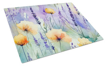 Load image into Gallery viewer, Lavender in Watercolor Glass Cutting Boards – Durable, Decorative Kitchen Art Large