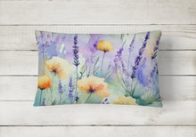 Load image into Gallery viewer, Lavender in Watercolor Fabric Decorative Pillow