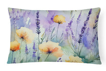 Load image into Gallery viewer, Lavender in Watercolor Fabric Decorative Pillow