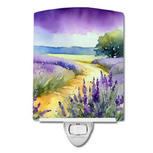 Load image into Gallery viewer, Lavender in Watercolor Ceramic Night Light
