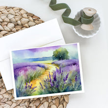 Load image into Gallery viewer, Lavender in Watercolor Greeting Cards -  Blank Note Cards – 8-Pack of Artist-Designed Cards with Envelopes
