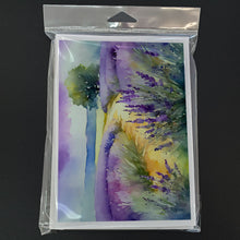 Load image into Gallery viewer, Lavender in Watercolor Greeting Cards -  Blank Note Cards – 8-Pack of Artist-Designed Cards with Envelopes