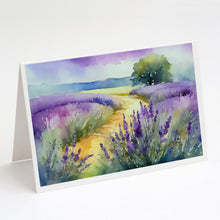 Load image into Gallery viewer, Lavender in Watercolor Greeting Cards -  Blank Note Cards – 8-Pack of Artist-Designed Cards with Envelopes