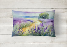 Load image into Gallery viewer, Lavender in Watercolor Fabric Decorative Pillow