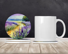 Load image into Gallery viewer, Lavender in Watercolor Large Sandstone Coasters Pack of 4