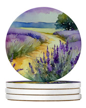 Load image into Gallery viewer, Lavender in Watercolor Large Sandstone Coasters Pack of 4
