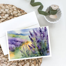Load image into Gallery viewer, Lavender in Watercolor Greeting Cards -  Blank Note Cards – 8-Pack of Artist-Designed Cards with Envelopes