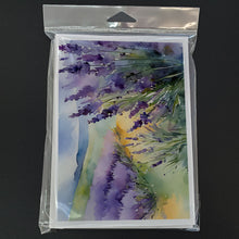 Load image into Gallery viewer, Lavender in Watercolor Greeting Cards -  Blank Note Cards – 8-Pack of Artist-Designed Cards with Envelopes
