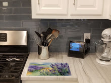 Load image into Gallery viewer, Lavender in Watercolor Glass Cutting Boards – Durable, Decorative Kitchen Art Large